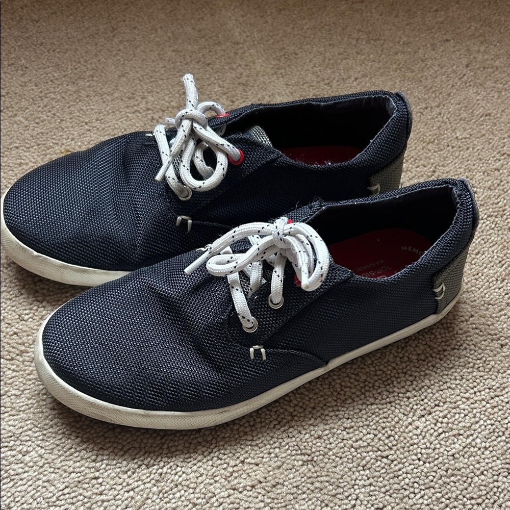 Sperry Navy Canvas Sneakers with White Accents